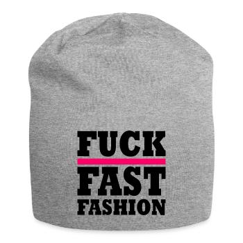 Fuck fast fashion - Bonnet en jersey - gris chiné - Devant