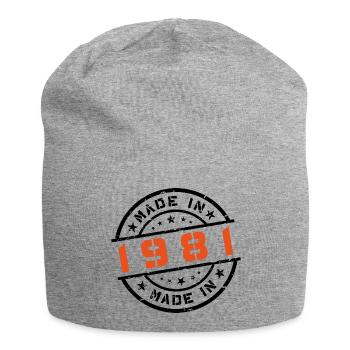 Année de naissance Anniversaire Né en - Fabriqué en 1981 - Bonnet en jersey - gris chiné - Devant
