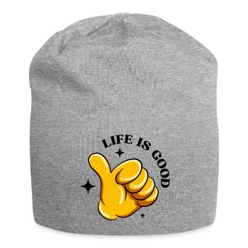 life is good, life is good, good life - Jersey Beanie - heather grey - Front