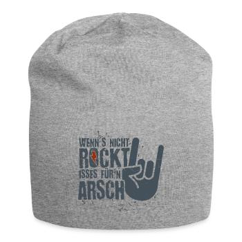 Wenns nicht rockt - für'n Arsch Heavy Metal Rock - Jersey-Beanie - Grau meliert - Vorne
