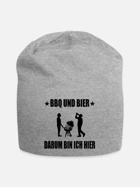 BBQ - Jersey-Beanie - Grau meliert