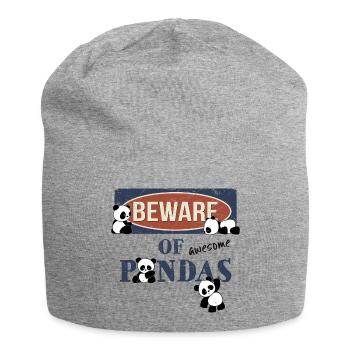 Méfiez-vous des pandas kawaii géniaux ! Panneau d’avertissement Panda - Bonnet en jersey - gris chiné - Devant