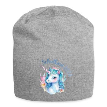 Schulkind 2024 Einhorn Einschulung Schule Schüler - Jersey-Beanie - Grau meliert - Vorne
