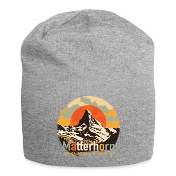 Matterhorn Mountain Hiking Zermatt Souvenir - Jersey Beanie - heather grey - Front