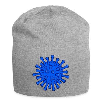 Blaues Covid-Molekül Illustration - Jersey-Beanie - Grau meliert - Vorne