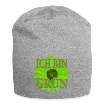 I'm Green - Margarite Flower - Jersey Beanie - heather grey - Front