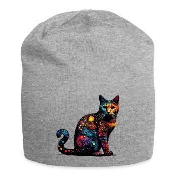 Cat - Jersey Beanie - heather grey - Front