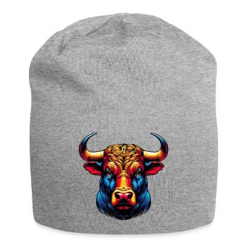 Stier - Jersey-Beanie - Grau meliert - Vorne