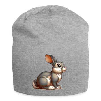 Kaninchen - Jersey-Beanie - Grau meliert - Vorne