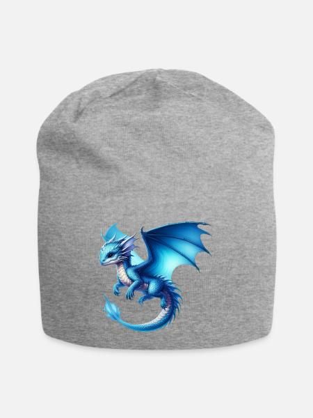 Drache - Jersey-Beanie - Grau meliert