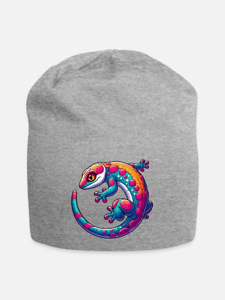 Gecko - Jersey-Beanie - Grau meliert