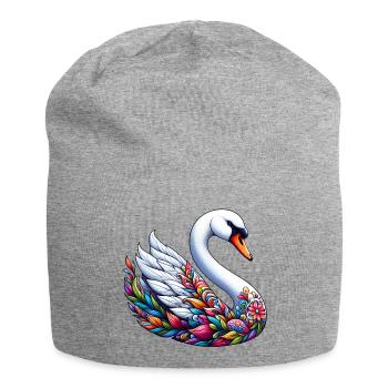 Schwan - Jersey-Beanie - Grau meliert - Vorne