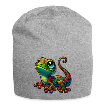 Gecko - Jersey-Beanie - Grau meliert - Vorne
