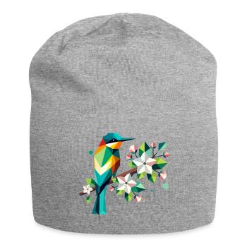 Guêpiers sur les pommiers en fleurs – Motif coloré - Bonnet en jersey - gris chiné - Devant