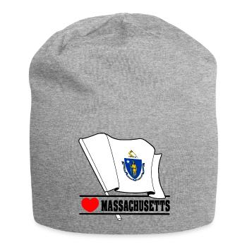 Flag Massachusetts heart MASSACHUSETTS - Jersey Beanie - heather grey - Front