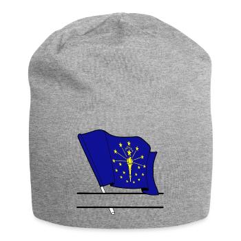 Flag Indiana text banner - Jersey Beanie - heather grey - Front