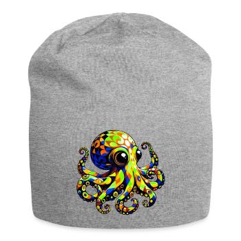 Krake - Jersey-Beanie - Grau meliert - Vorne