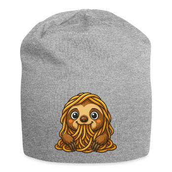 Funny Sloth Spaghetti Pasta Spill Food - Jersey Beanie - heather grey - Front