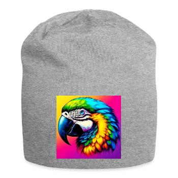 perroquet - Bonnet en jersey - gris chiné - Devant
