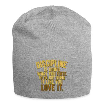 Disziplin Motivationszitat Design - Jersey-Beanie - Grau meliert - Vorne