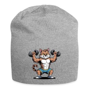 Cat muscle strength strength strength training - Jersey Beanie - heather grey - Front