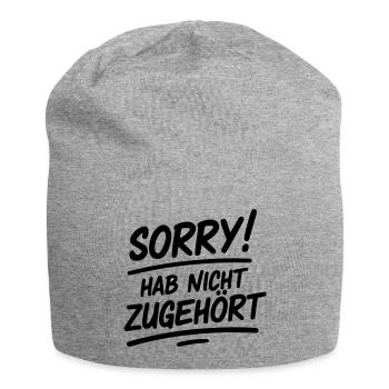 Sorry hab nicht zugehört - Jersey-Beanie - Grau meliert - Vorne