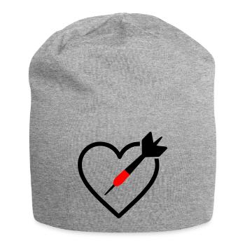 Herzpfeile – Leidenschaft und Präzision - Jersey-Beanie - Grau meliert - Vorne