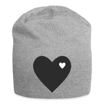 Minimalist heart with accent - Jersey Beanie - heather grey - Front