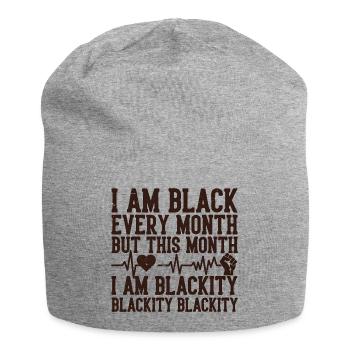 Mois noir Mois Battement de Cœur Poing - Bonnet en jersey - gris chiné - Devant