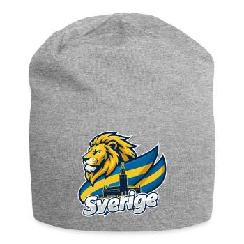 Schwedische Löwenflagge - Jersey-Beanie - Grau meliert - Vorne