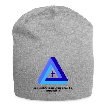 For with God, nothing shall be impossible. Luke 1:37 - Jersey Beanie - heather grey - Front
