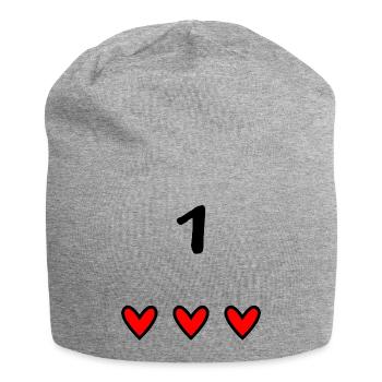 1. 1 year. 1st ANNIVERSARY. 1 YEAR ANNIVERSARY ANNIVERSARY. A - Jersey Beanie - heather grey - Front
