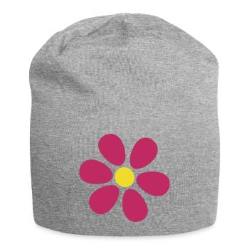 Fleur rose, fleurs rouges violettes, fleurs fleurs, chemise fleur - Bonnet en jersey - gris chiné - Devant
