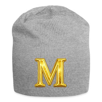 Brillant en cristal M doré - Bonnet en jersey - gris chiné - Devant