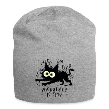 It's fine I'm fine Everything is fine - Cat - Jersey Beanie - heather grey - Front