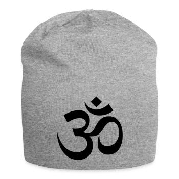 Om Symbol Mantra Silhouette - Jersey Beanie - heather grey - Front