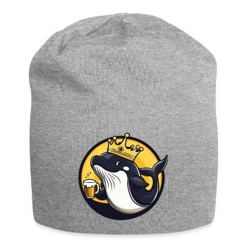 Bière baleine drôle - Bonnet en jersey - gris chiné - Devant