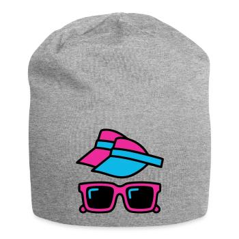 80s Sun Visor Glasses Set - Jersey Beanie - heather grey - Front
