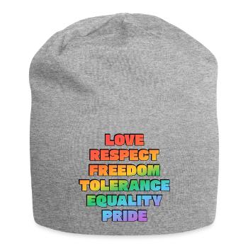Rainbow Pride Values - Jersey Beanie - heather grey - Front