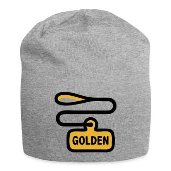 Dog Leash Golden Retriever Walk - Jersey Beanie - heather grey - Front