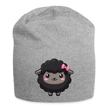Mouton noir - Bonnet en jersey - gris chiné - Devant