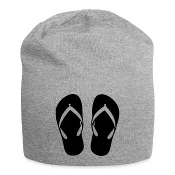 Flipflops_schwarz_Sommer_Strand_Urlaub_Geschenk - Bonnet en jersey - gris chiné - Devant