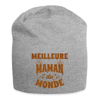 Meilleure Maman du Monde - cadeau pour mère - Bonnet en jersey - gris chiné - Devant