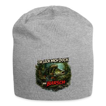 Da leck mich doch am Barsch – Flussbarsch | Angler - Jersey-Beanie - Grau meliert - Vorne