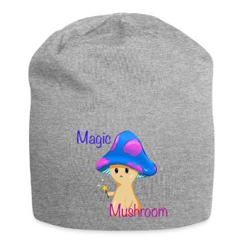 Magischer Pilz mit Zauberstab - Jersey-Beanie - Grau meliert - Vorne