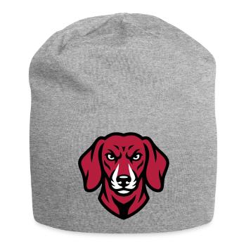 Dackel Maskottchen Logo - Jersey-Beanie - Grau meliert - Vorne
