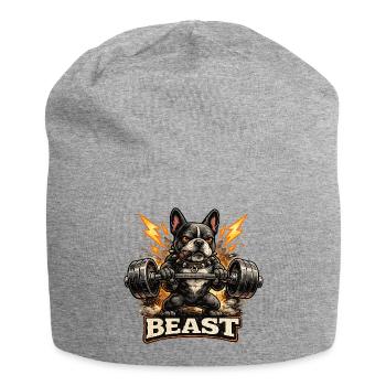 Beast Bulldog Kraftheben - Jersey-Beanie - Grau meliert - Vorne