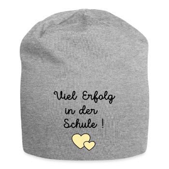 Erfolg Schule Herz - Jersey-Beanie - Grau meliert - Vorne