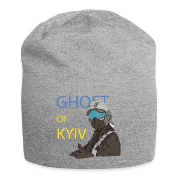 Ghost of Kyiv Pilot - Jersey Beanie - heather grey - Front