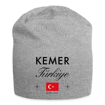 Kemer Turkey Coordinates Travel Souvenir - Jersey Beanie - heather grey - Front
